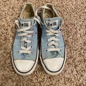 Light blue converse all star low top sneakers